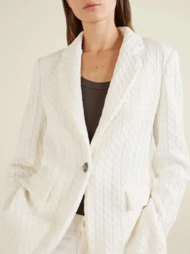 Brunello Cucinelli Cable-knit Cotton Blazer | Thumbnail 5 Brunello Cucinelli Cable-knit Cotton Blazer | Thumbnail 5