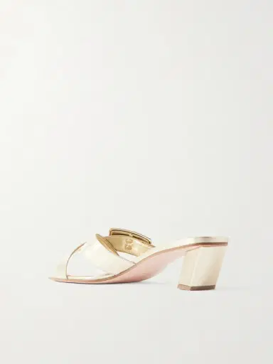 Roger Vivier 45 Buckled Metallic Leather Mules | Thumbnail 3 Roger Vivier 45 Buckled Metallic Leather Mules | Thumbnail 3