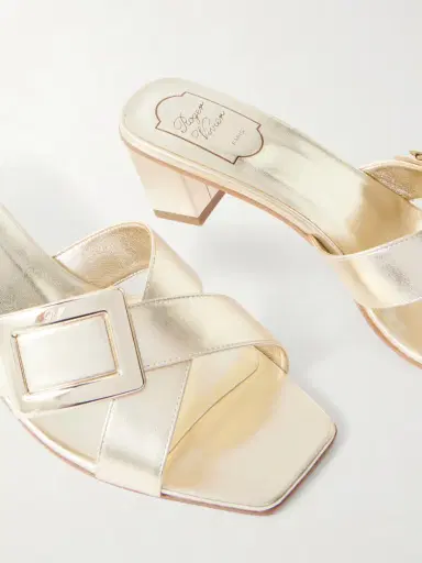 Roger Vivier 45 Buckled Metallic Leather Mules | Thumbnail 5 Roger Vivier 45 Buckled Metallic Leather Mules | Thumbnail 5