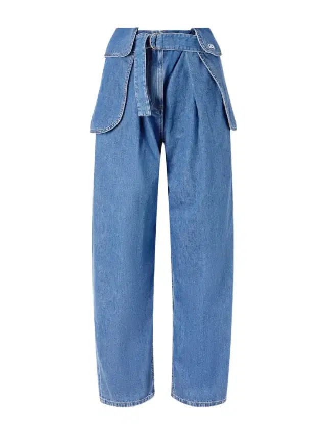 Belted Pleated Wide-leg Jeans Belted Pleated Wide-leg Jeans