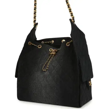 Chanel Chanel Medium 25 Hobo Bag Black Washed Denim Antique Gold Hardware | Thumbnail 5 Chanel Chanel Medium 25 Hobo Bag Black Washed Denim Antique Gold Hardware | Thumbnail 5