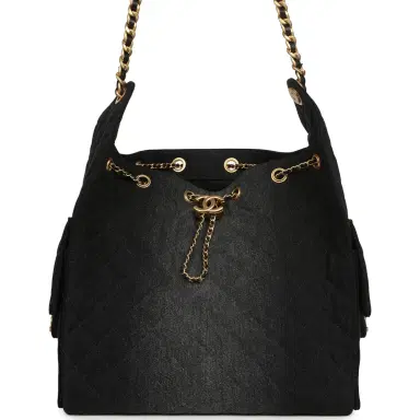 Chanel Chanel Medium 25 Hobo Bag Black Washed Denim Antique Gold Hardware | Thumbnail 1 Chanel Chanel Medium 25 Hobo Bag Black Washed Denim Antique Gold Hardware | Thumbnail 1