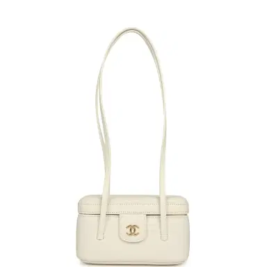 Chanel Chanel Preppy Coco Long Vanity with Straps White Shiny Caviar Brushed Gold Hardware | Thumbnail 7 Chanel Chanel Preppy Coco Long Vanity with Straps White Shiny Caviar Brushed Gold Hardware | Thumbnail 7