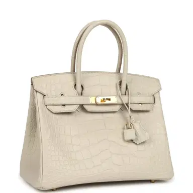 HERMÈS Pre-owned Hermes Birkin 30 Beton Matte Alligator Gold Hardware | Thumbnail 2 HERMÈS Pre-owned Hermes Birkin 30 Beton Matte Alligator Gold Hardware | Thumbnail 2