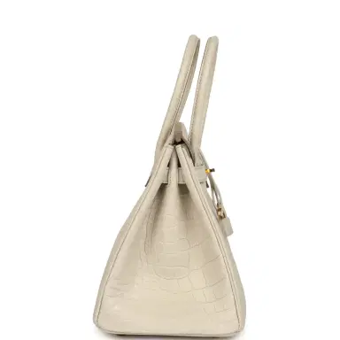 HERMÈS Pre-owned Hermes Birkin 30 Beton Matte Alligator Gold Hardware | Thumbnail 3 HERMÈS Pre-owned Hermes Birkin 30 Beton Matte Alligator Gold Hardware | Thumbnail 3