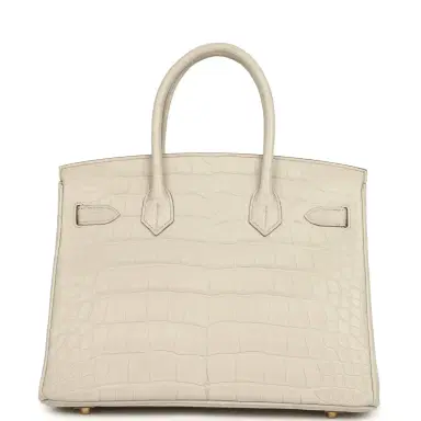 HERMÈS Pre-owned Hermes Birkin 30 Beton Matte Alligator Gold Hardware | Thumbnail 4 HERMÈS Pre-owned Hermes Birkin 30 Beton Matte Alligator Gold Hardware | Thumbnail 4