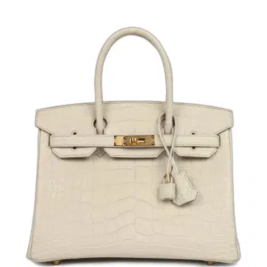 HERMÈS Pre-owned Hermes Birkin 30 Beton Matte Alligator Gold Hardware | Thumbnail 1 HERMÈS Pre-owned Hermes Birkin 30 Beton Matte Alligator Gold Hardware | Thumbnail 1
