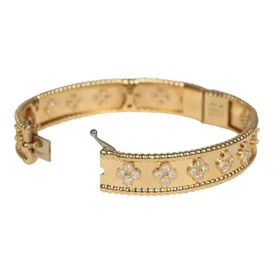 Van Cleef & Arpels Pre-owned Van Cleef & Arpels Medium Perlee Diamond Bracelet 18K Yellow Gold Hardware | Thumbnail 5 Van Cleef & Arpels Pre-owned Van Cleef & Arpels Medium Perlee Diamond Bracelet 18K Yellow Gold Hardware | Thumbnail 5
