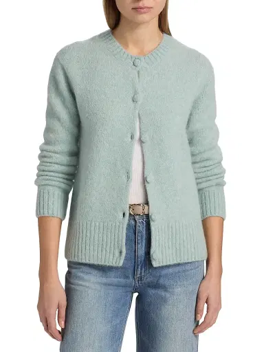 The Elder Statesman Women's Indie Alpaca-Blend Cardigan - Misty Blue | Thumbnail 3 The Elder Statesman Women's Indie Alpaca-Blend Cardigan - Misty Blue | Thumbnail 3