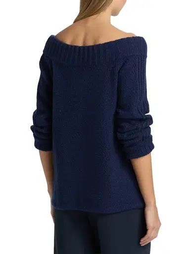 The Elder Statesman Women's Rosie Cashmere Off-the-Shoulder Cardigan - Twilight | Thumbnail 5 The Elder Statesman Women's Rosie Cashmere Off-the-Shoulder Cardigan - Twilight | Thumbnail 5