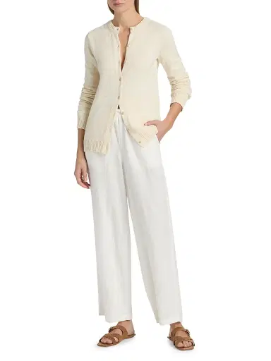 The Elder Statesman Women's Nora Lite Ruth Cotton Cardigan - Natural | Thumbnail 2 The Elder Statesman Women's Nora Lite Ruth Cotton Cardigan - Natural | Thumbnail 2