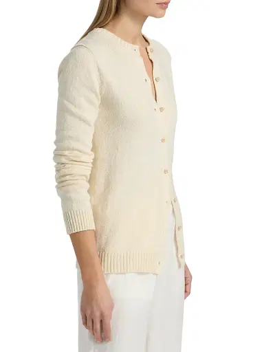 The Elder Statesman Women's Nora Lite Ruth Cotton Cardigan - Natural | Thumbnail 4 The Elder Statesman Women's Nora Lite Ruth Cotton Cardigan - Natural | Thumbnail 4