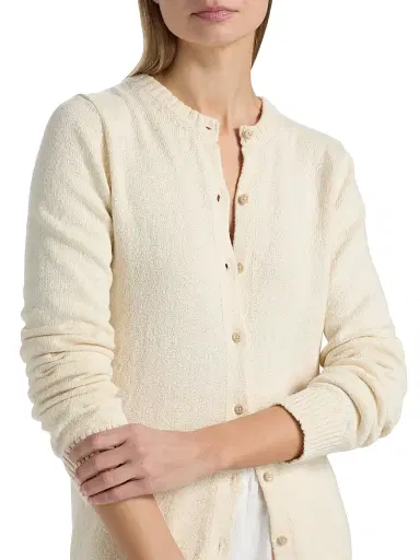 The Elder Statesman Women's Nora Lite Ruth Cotton Cardigan - Natural | Thumbnail 6 The Elder Statesman Women's Nora Lite Ruth Cotton Cardigan - Natural | Thumbnail 6