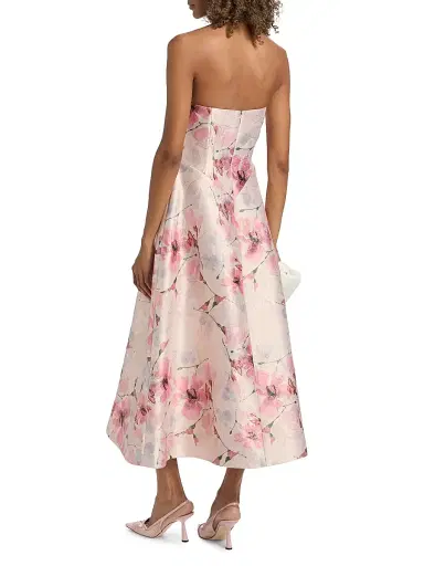 Teri Jon by Rickie Freeman Women's Gazar Strapless 3D Flower Cocktail Dress | Thumbnail 5 Teri Jon by Rickie Freeman Women's Gazar Strapless 3D Flower Cocktail Dress | Thumbnail 5