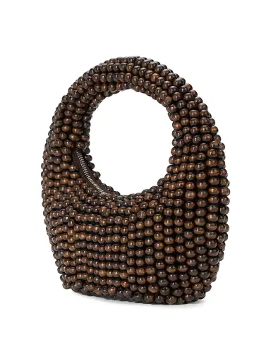 Staud Women's Reef Beaded Top Handle Bag - Dark Brown | Thumbnail 2 Staud Women's Reef Beaded Top Handle Bag - Dark Brown | Thumbnail 2