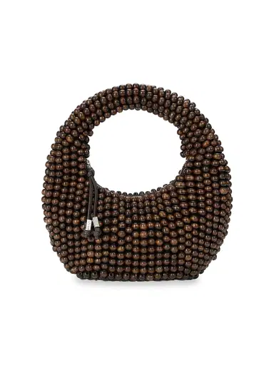 Staud Women's Reef Beaded Top Handle Bag - Dark Brown | Thumbnail 1 Staud Women's Reef Beaded Top Handle Bag - Dark Brown | Thumbnail 1
