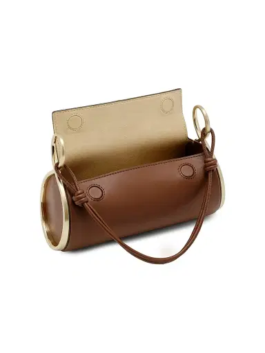 Cult Gaia Women's Dahlia Leather Shoulder Bag - Saddle | Thumbnail 2 Cult Gaia Women's Dahlia Leather Shoulder Bag - Saddle | Thumbnail 2