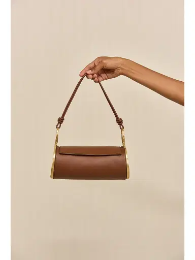 Cult Gaia Women's Dahlia Leather Shoulder Bag - Saddle | Thumbnail 4 Cult Gaia Women's Dahlia Leather Shoulder Bag - Saddle | Thumbnail 4