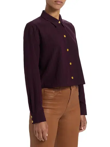 L'AGENCE Women's Cosette Pinstriped Button-Front Shirt - Dark Malbec Pinstripe | Thumbnail 4 L'AGENCE Women's Cosette Pinstriped Button-Front Shirt - Dark Malbec Pinstripe | Thumbnail 4