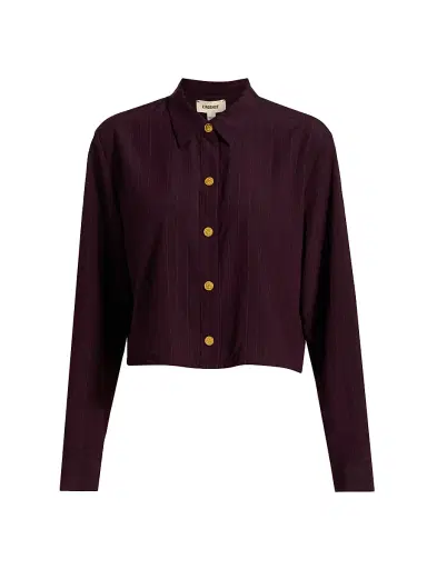 L'AGENCE Women's Cosette Pinstriped Button-Front Shirt - Dark Malbec Pinstripe | Thumbnail 1 L'AGENCE Women's Cosette Pinstriped Button-Front Shirt - Dark Malbec Pinstripe | Thumbnail 1