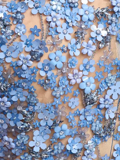 Oscar de la Renta Women's Crystal-Embellished Hydrangea Column Gown - Hydrangea | Thumbnail 7 Oscar de la Renta Women's Crystal-Embellished Hydrangea Column Gown - Hydrangea | Thumbnail 7