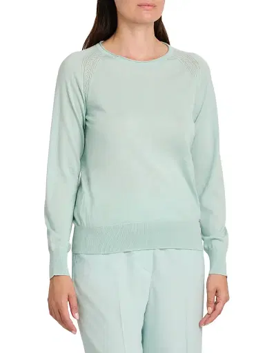 Kiton Women's Crewneck Cashmere-Silk Sweater - Water Green | Thumbnail 4 Kiton Women's Crewneck Cashmere-Silk Sweater - Water Green | Thumbnail 4