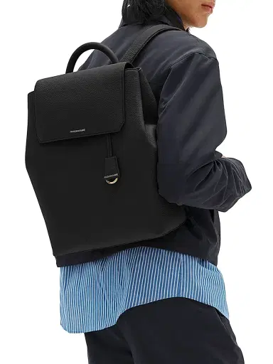 MAISON de SABRÉ Women's Medium Leather Soft Backpack - Black Caviar | Thumbnail 2 MAISON de SABRÉ Women's Medium Leather Soft Backpack - Black Caviar | Thumbnail 2
