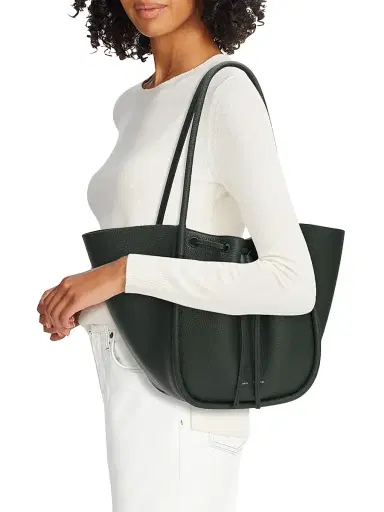 Proenza Schouler Women's Ruched Leather Tote Bag - Bottle | Thumbnail 2 Proenza Schouler Women's Ruched Leather Tote Bag - Bottle | Thumbnail 2