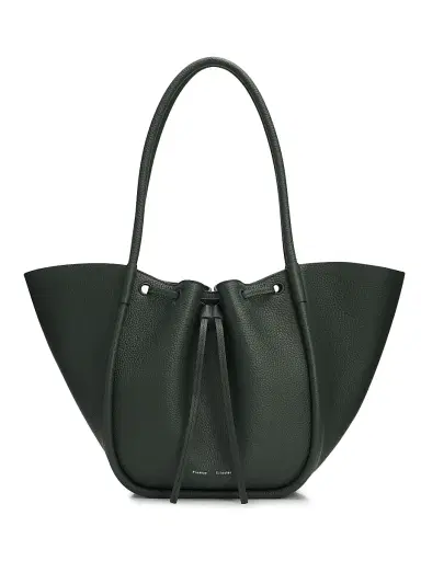 Proenza Schouler Women's Ruched Leather Tote Bag - Bottle | Thumbnail 1 Proenza Schouler Women's Ruched Leather Tote Bag - Bottle | Thumbnail 1