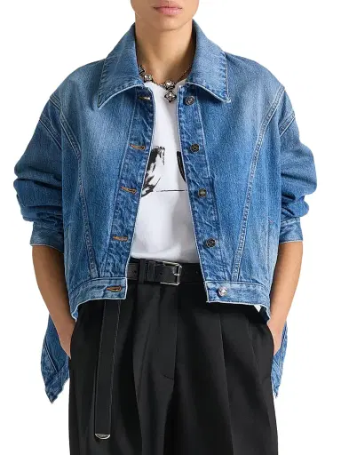 Givenchy Women's Trapeze Jacket in Denim - Medium Blue | Thumbnail 3 Givenchy Women's Trapeze Jacket in Denim - Medium Blue | Thumbnail 3