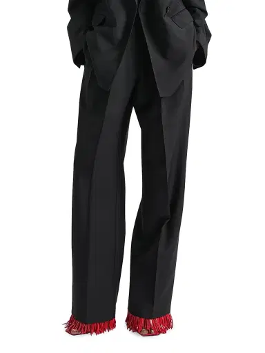 Givenchy Women's Double Pleat Pants in Wool and Mohair - Black - Size 12 | Thumbnail 2 Givenchy Women's Double Pleat Pants in Wool and Mohair - Black - Size 12 | Thumbnail 2