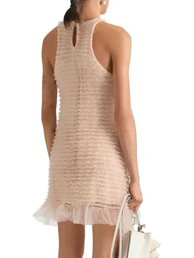Givenchy Women's Mini Dress with Nylon Frills - Light Peach | Thumbnail 4 Givenchy Women's Mini Dress with Nylon Frills - Light Peach | Thumbnail 4