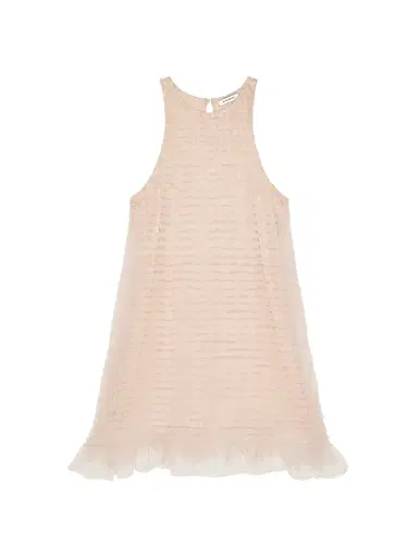 Givenchy Women's Mini Dress with Nylon Frills - Light Peach | Thumbnail 1 Givenchy Women's Mini Dress with Nylon Frills - Light Peach | Thumbnail 1