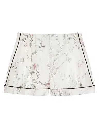 Givenchy Women's Shorts in Silk with Floral Print - White - Size 12 | Thumbnail 1 Givenchy Women's Shorts in Silk with Floral Print - White - Size 12 | Thumbnail 1