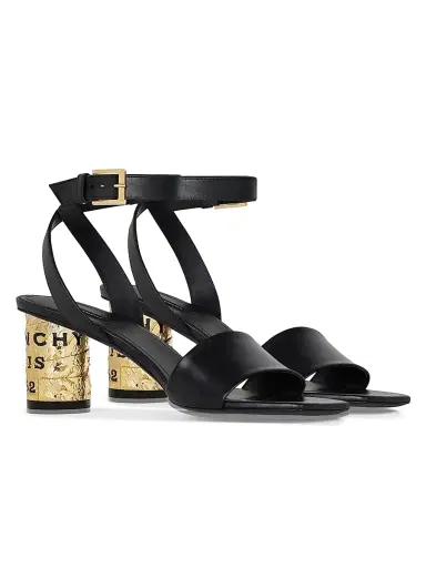 Givenchy Women's Tape Heel Sandals in Leather - Black | Thumbnail 2 Givenchy Women's Tape Heel Sandals in Leather - Black | Thumbnail 2