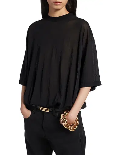 Balenciaga Women's Oversized T-Shirt Body - Black | Thumbnail 5 Balenciaga Women's Oversized T-Shirt Body - Black | Thumbnail 5