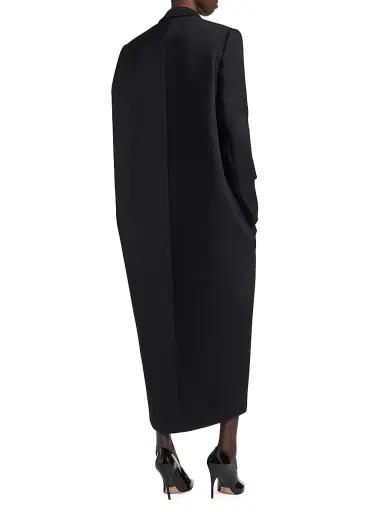 Balenciaga Women's Long Sack Coat - Black | Thumbnail 4 Balenciaga Women's Long Sack Coat - Black | Thumbnail 4