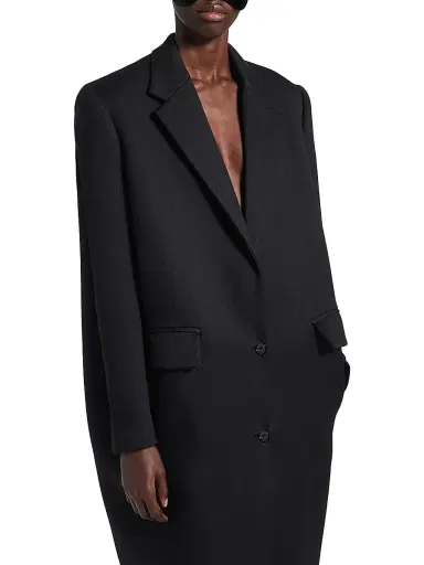 Balenciaga Women's Long Sack Coat - Black | Thumbnail 5 Balenciaga Women's Long Sack Coat - Black | Thumbnail 5