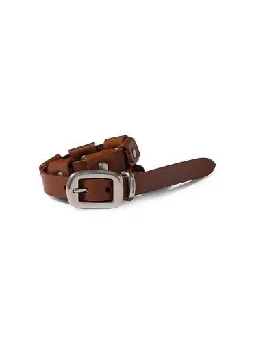 Miu Miu Women's Leather Bracelet with Buckle - Brown | Thumbnail 1 Miu Miu Women's Leather Bracelet with Buckle - Brown | Thumbnail 1