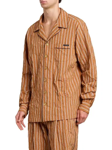 Dolce & Gabbana Men's Striped Crinkle Shirt - Rigato | Thumbnail 4 Dolce & Gabbana Men's Striped Crinkle Shirt - Rigato | Thumbnail 4