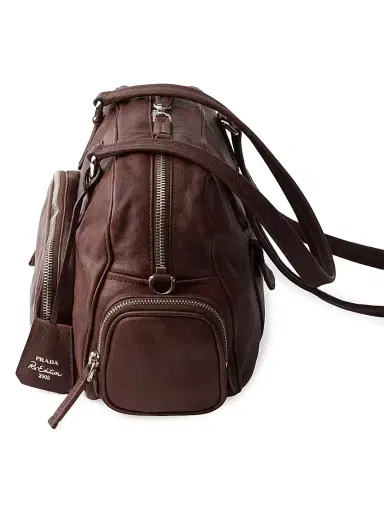 Prada Women's Leather Top Handle Bag - Brown | Thumbnail 7 Prada Women's Leather Top Handle Bag - Brown | Thumbnail 7