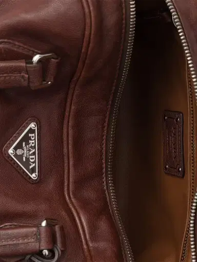 Prada Women's Leather Top Handle Bag - Brown | Thumbnail 9 Prada Women's Leather Top Handle Bag - Brown | Thumbnail 9