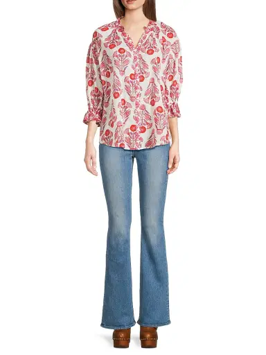Ro's Garden Women's Rachel Cotton Shirt - Layla Pink - Size Medium | Thumbnail 2 Ro's Garden Women's Rachel Cotton Shirt - Layla Pink - Size Medium | Thumbnail 2