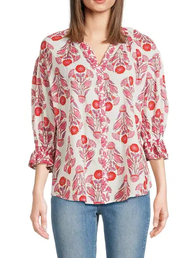 Ro's Garden Women's Rachel Cotton Shirt - Layla Pink - Size Medium | Thumbnail 3 Ro's Garden Women's Rachel Cotton Shirt - Layla Pink - Size Medium | Thumbnail 3