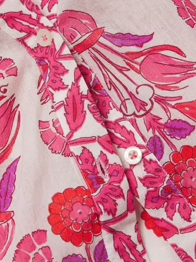 Ro's Garden Women's Rachel Cotton Shirt - Layla Pink - Size Medium | Thumbnail 6 Ro's Garden Women's Rachel Cotton Shirt - Layla Pink - Size Medium | Thumbnail 6