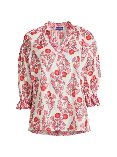 Ro's Garden Women's Rachel Cotton Shirt - Layla Pink - Size Medium | Thumbnail 1 Ro's Garden Women's Rachel Cotton Shirt - Layla Pink - Size Medium | Thumbnail 1