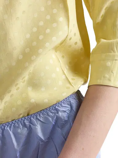 Prada Women's Polka-Dot Satin Shirt - Yellow - Size 4 | Thumbnail 4 Prada Women's Polka-Dot Satin Shirt - Yellow - Size 4 | Thumbnail 4