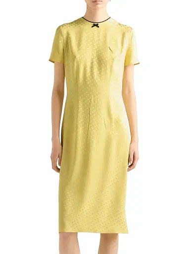 Prada Women's Polka-Dot Satin Dress - Yellow - Size 10 | Thumbnail 2 Prada Women's Polka-Dot Satin Dress - Yellow - Size 10 | Thumbnail 2