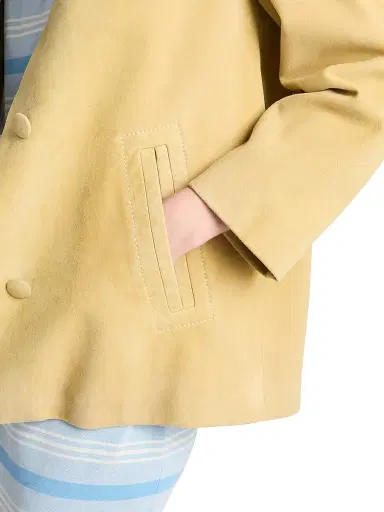 Prada Women's Suede Caban Jacket - Yellow - Size 6 | Thumbnail 4 Prada Women's Suede Caban Jacket - Yellow - Size 6 | Thumbnail 4