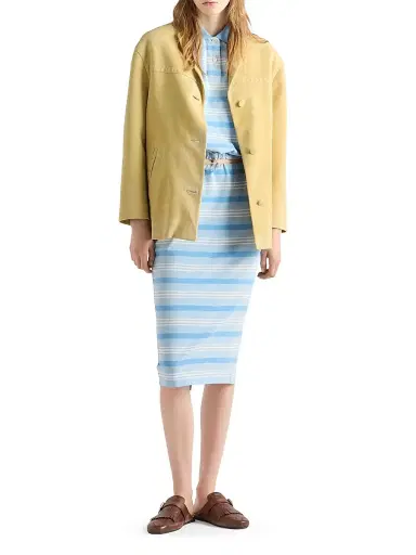 Prada Women's Suede Caban Jacket - Yellow - Size 6 | Thumbnail 6 Prada Women's Suede Caban Jacket - Yellow - Size 6 | Thumbnail 6